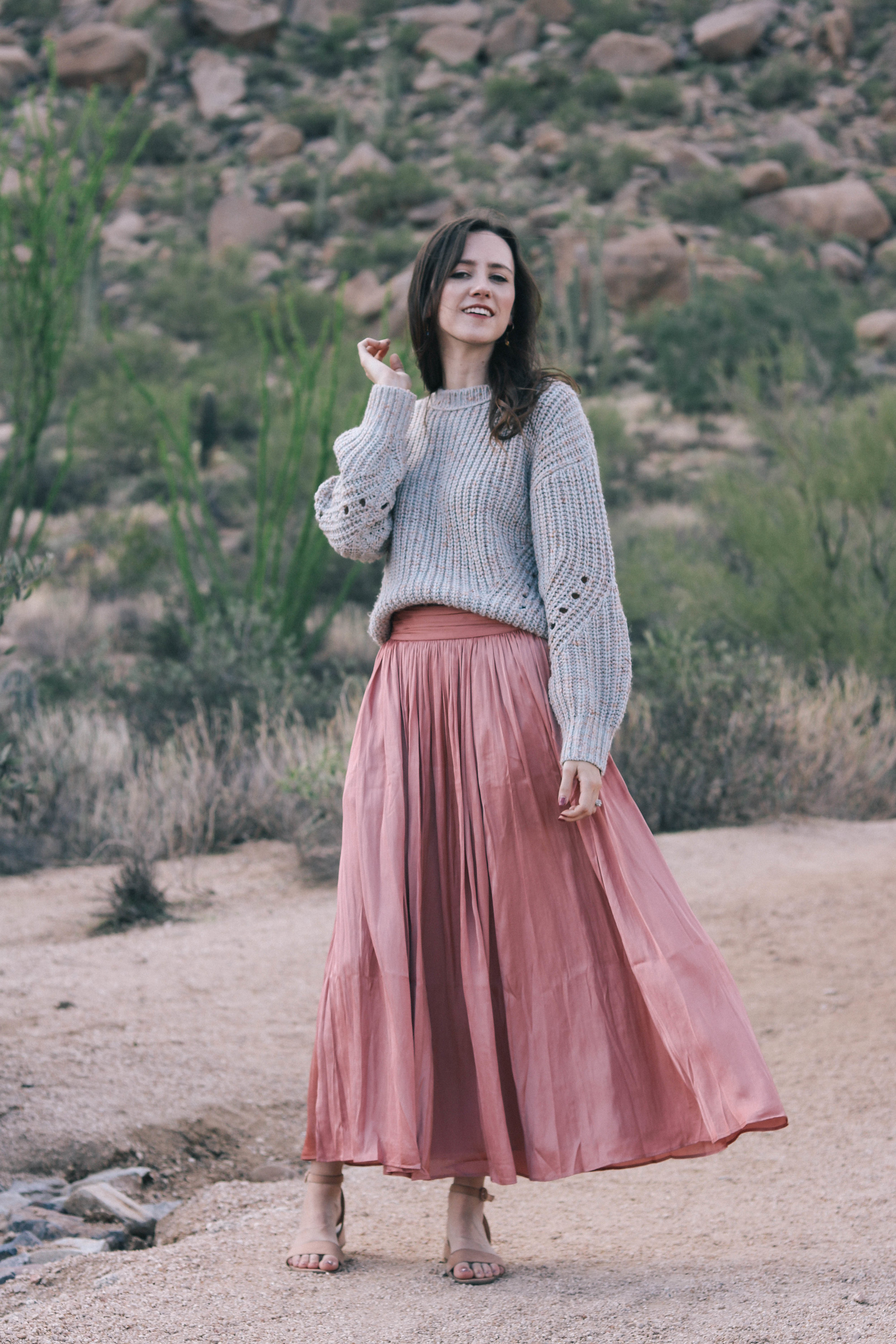 Blush pink skirt outfit clearance